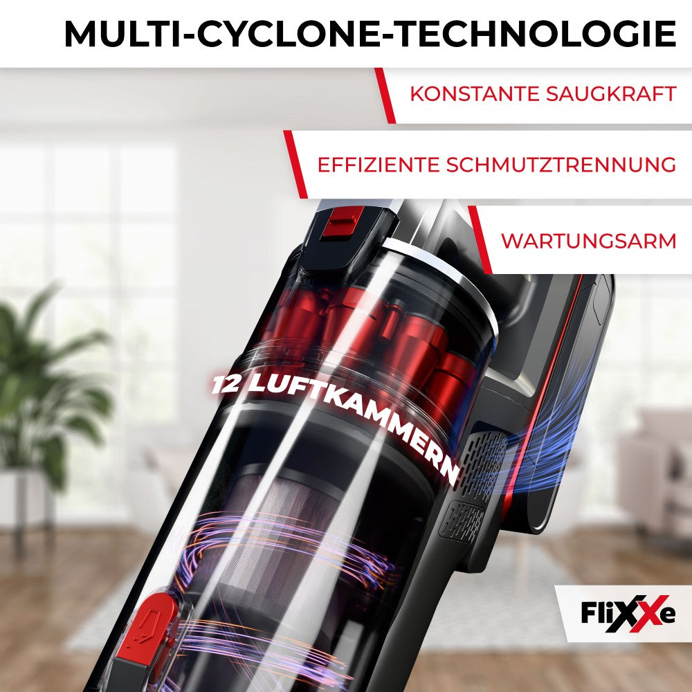 FiXXE T12 Akkustaubsauger Multi-Cyclone-Technologie